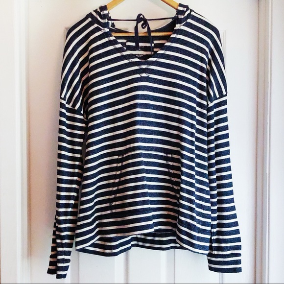 Sonoma Tops - Sonoma Navy & White Striped Pullover Hoodie